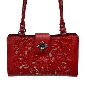 Patricia Nash Rosina Cutout Tooled Leather Handbag